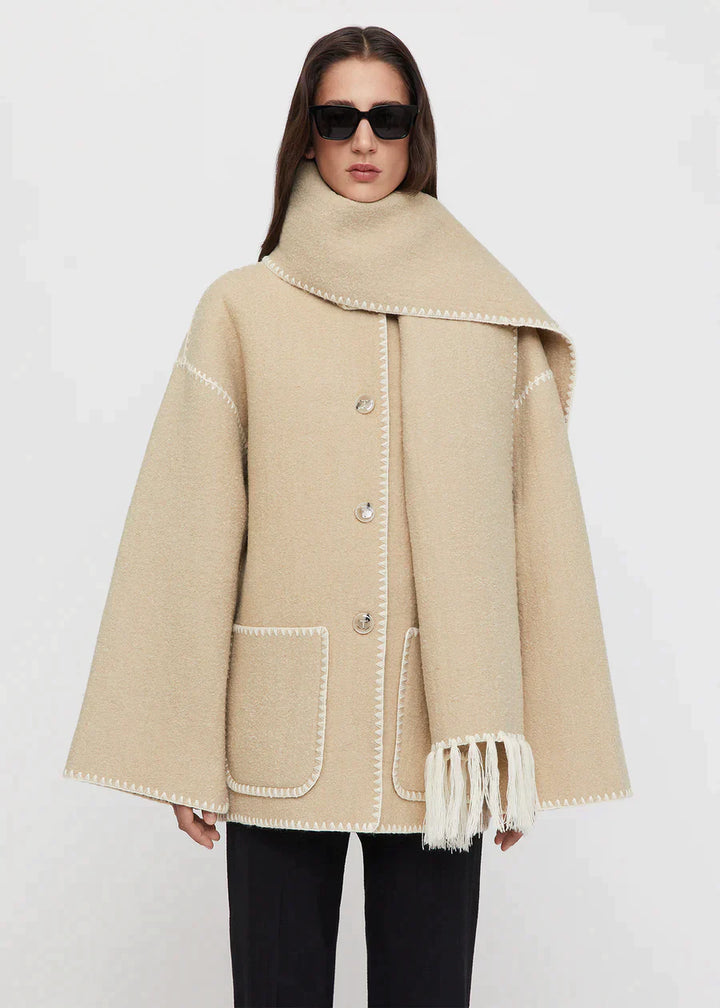 Merino | Luxusjacke mit Halstuch