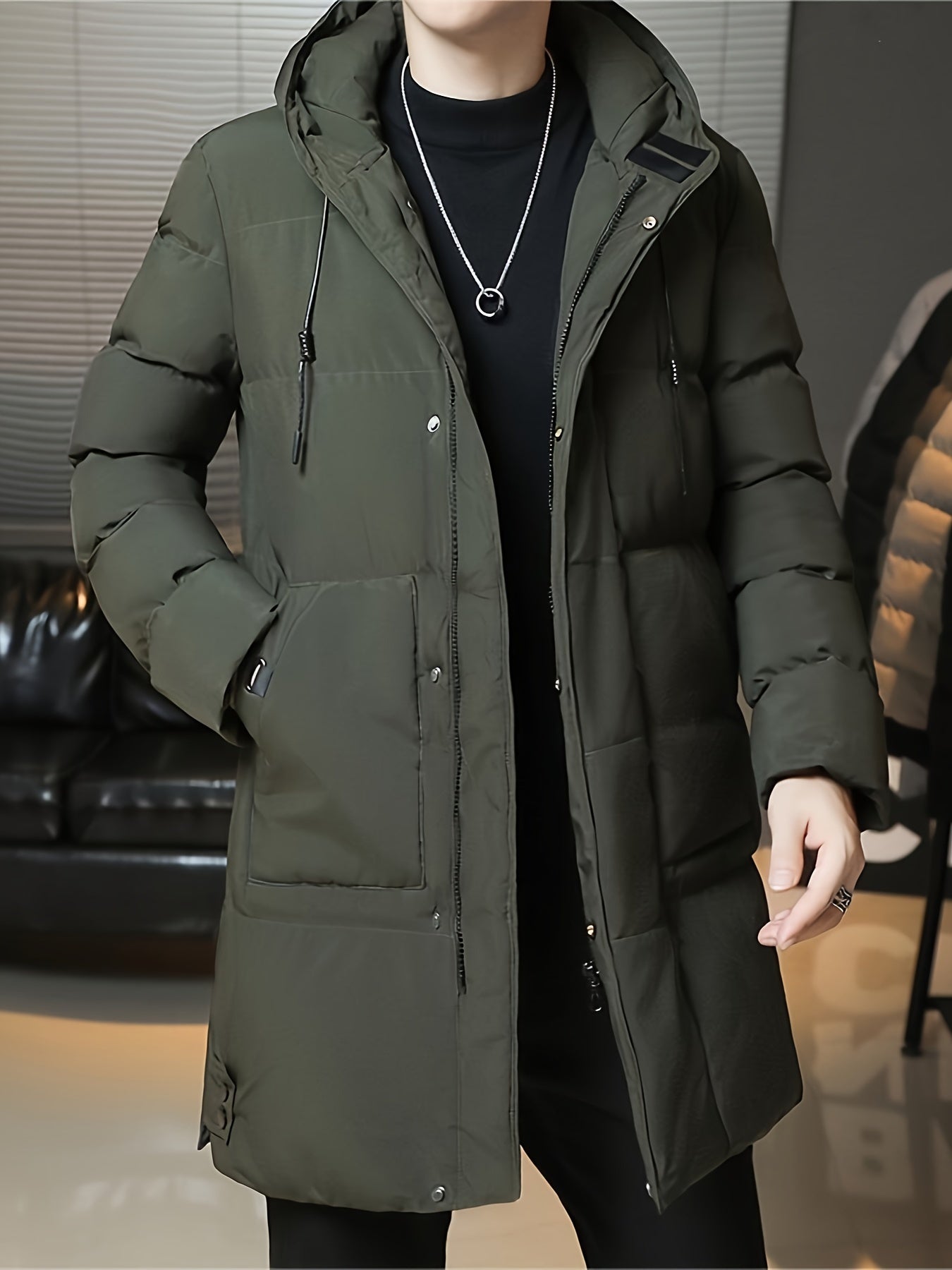 Cas | Warmer, dicker gesteppter Wintermantel für Herren