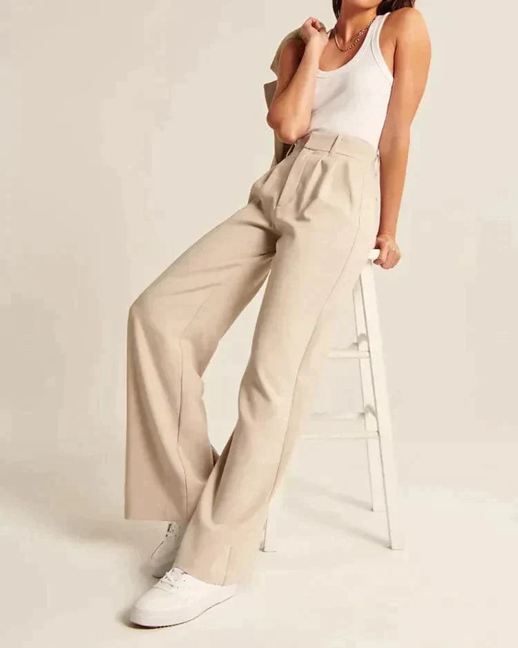 Saskia - Hose mit hoher Taille und weitem Bein