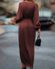 Kim | Elegantes Kleid mit Laternenärmeln und V-Ausschnitt