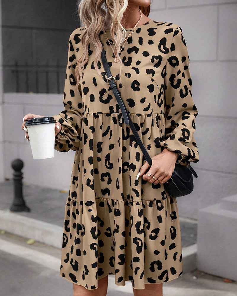 Langes Leopardenkleid