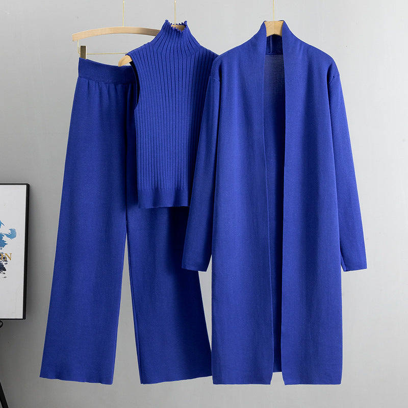 StrickEnsemble™ – Elegantes 3-teiliges Set mit Weste, Cardigan und Hose