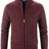 Daan | Warme Herren-Strickjacke mit Stehkragen und Reißverschlusstaschen