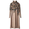 Isa - Bequemes Rollkragenkleid mit Blattmuster
