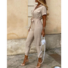 Elin | Jumpsuit mit Gürtel und kurzen Ärmeln