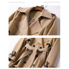 EleganzMantel™ - Stilvoller doppelreihiger Mid-Length Trenchcoat mit Gürtel.