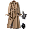 EleganzMantel™ - Stilvoller doppelreihiger Mid-Length Trenchcoat mit Gürtel.