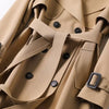 EleganzMantel™ - Stilvoller doppelreihiger Mid-Length Trenchcoat mit Gürtel.