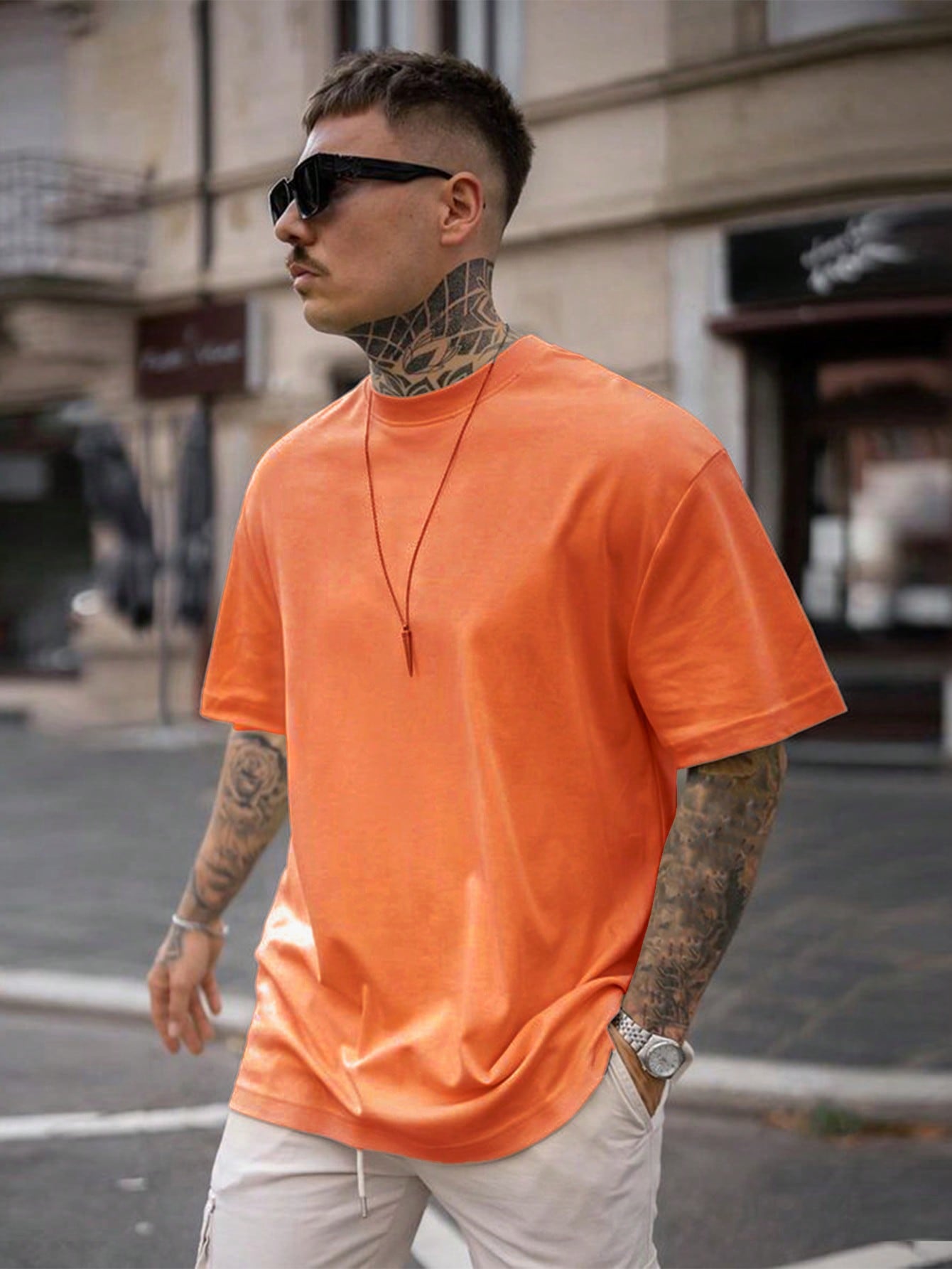 Pim | Effen heren T-shirt met hoge hals