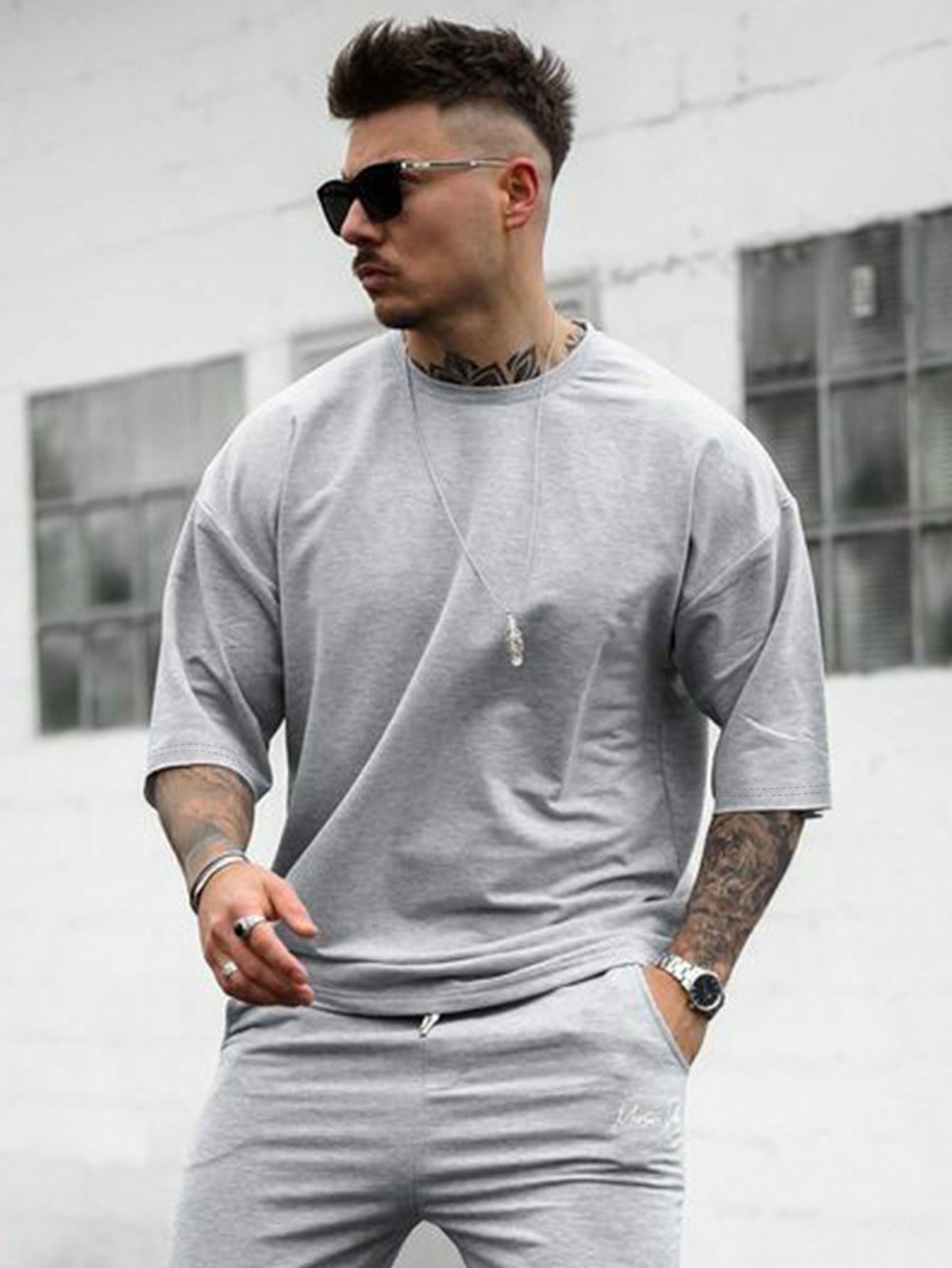 Pim | Effen heren T-shirt met hoge hals
