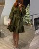 Lässiges A-Linien-Kleid mit Schnürung
