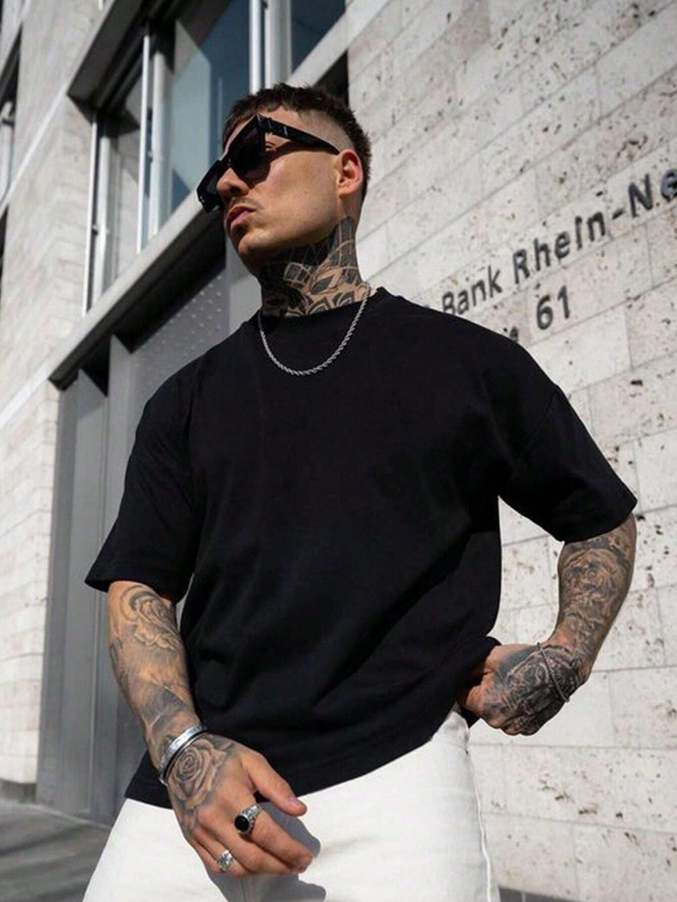 Pim | Effen heren T-shirt met hoge hals