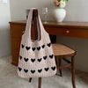 Nina | Handgemachte Strick-Shopper mit Herzmuster