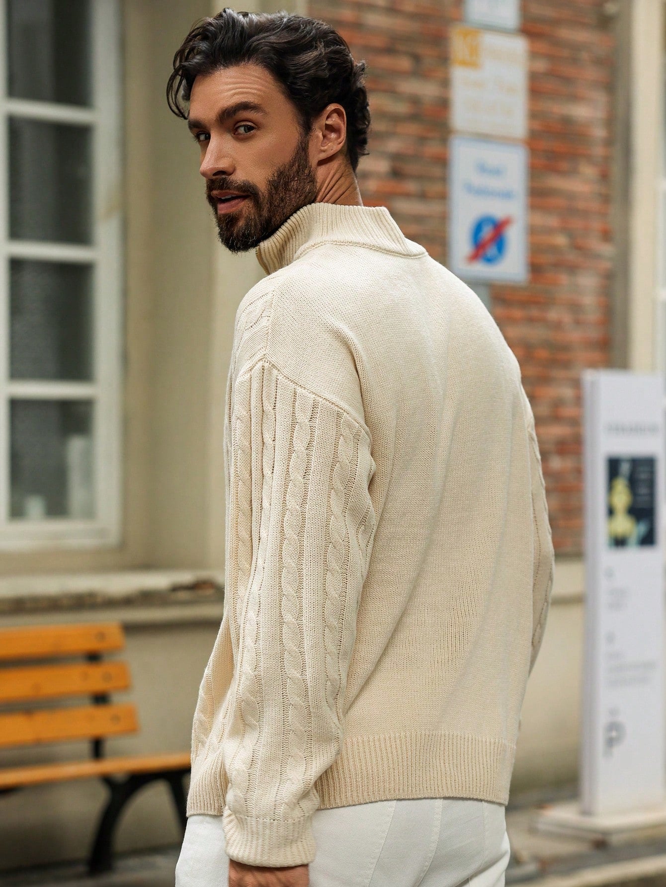 Tim | Lässiger Herrenpullover mit langen Ärmeln und Reißverschluss