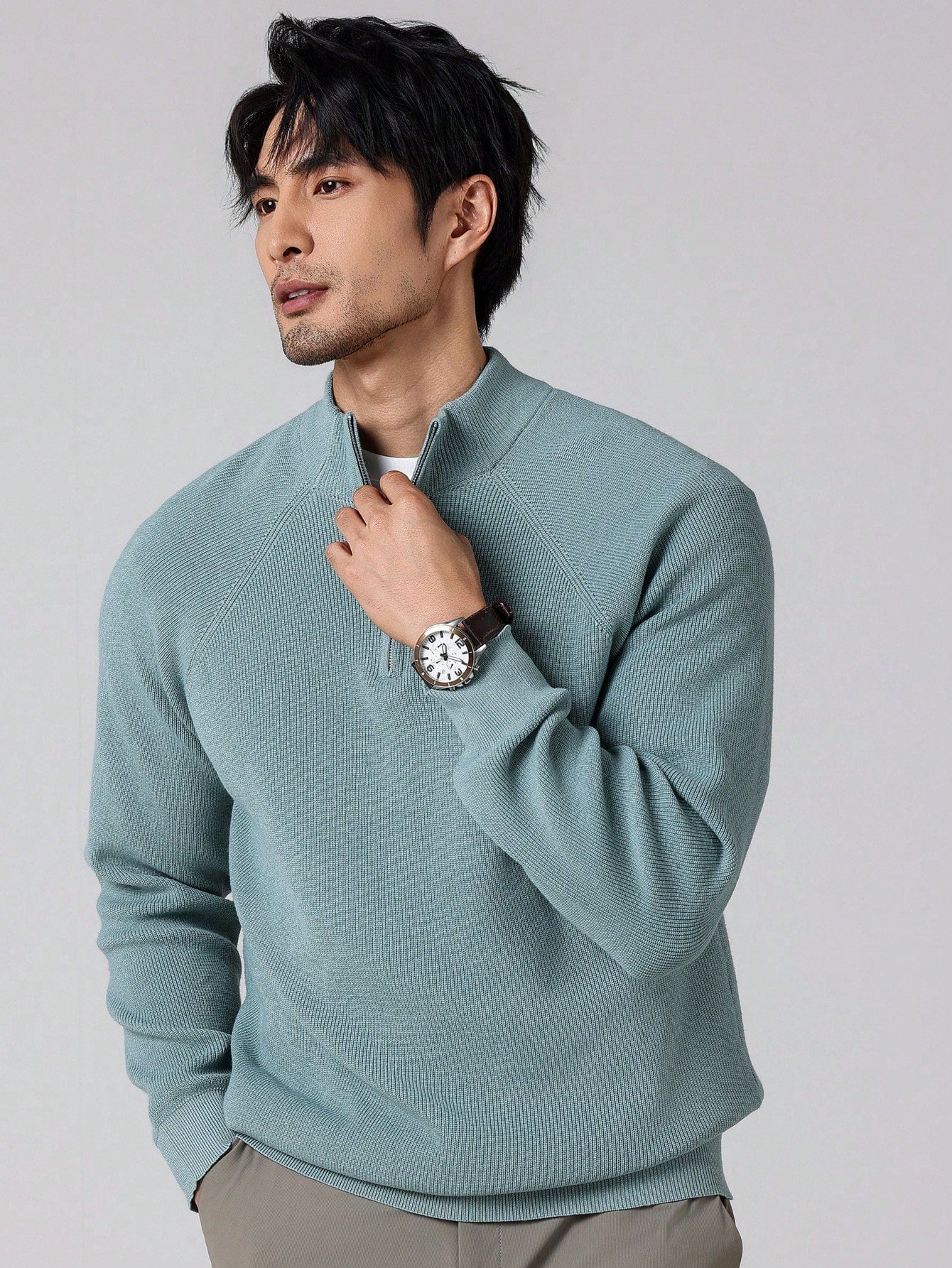 Joris | Herren-Strickpullover mit Reißverschluss und langen Ärmeln