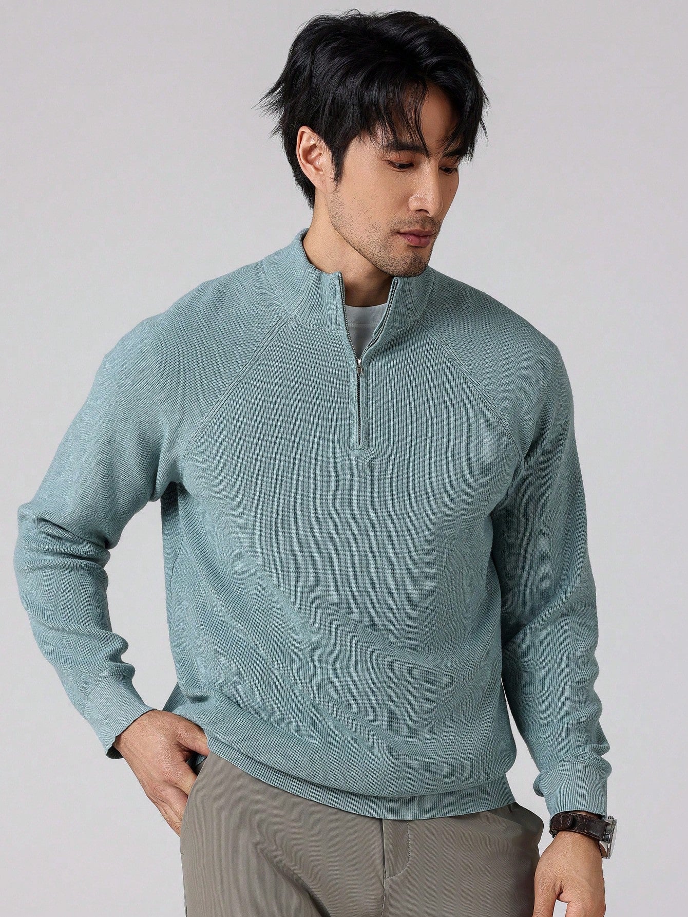 Joris | Herren-Strickpullover mit Reißverschluss und langen Ärmeln