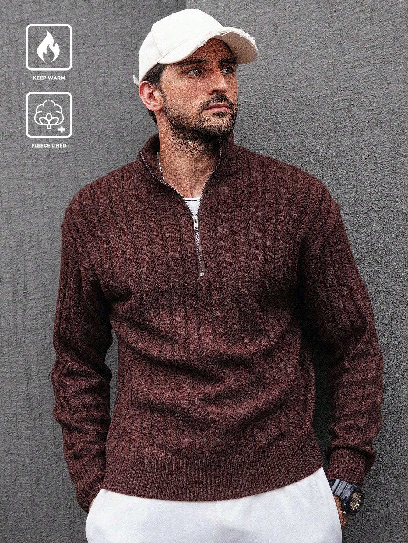 Tim | Lässiger Herrenpullover mit langen Ärmeln und Reißverschluss