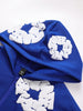 Daan | Kapuzenpullover mit blauem Blumendruck und Thermofutter