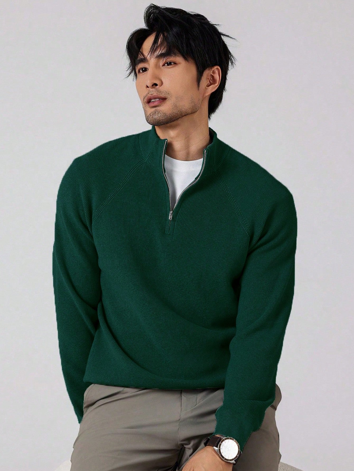 Joris | Herren-Strickpullover mit Reißverschluss und langen Ärmeln