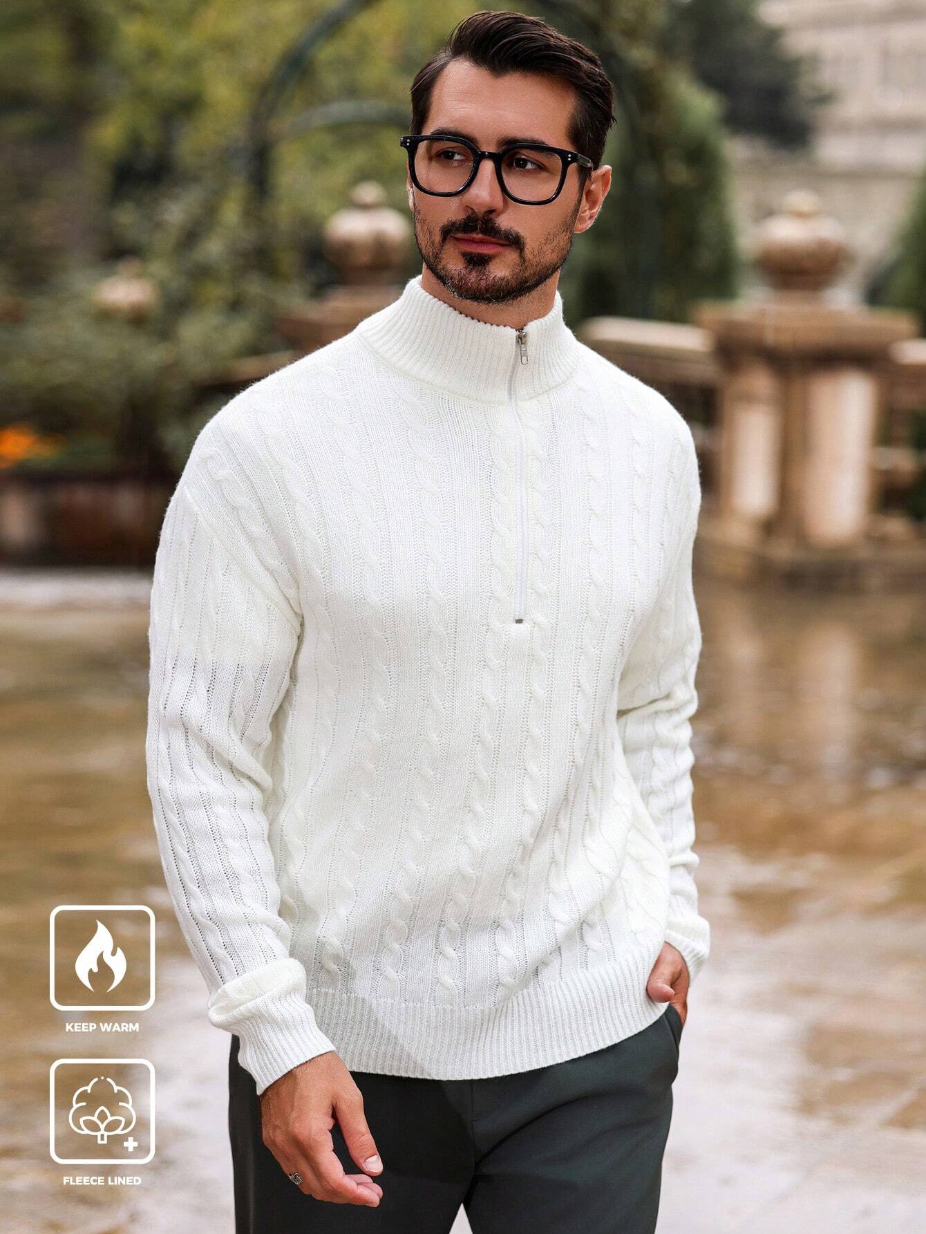 Tim | Lässiger Herrenpullover mit langen Ärmeln und Reißverschluss