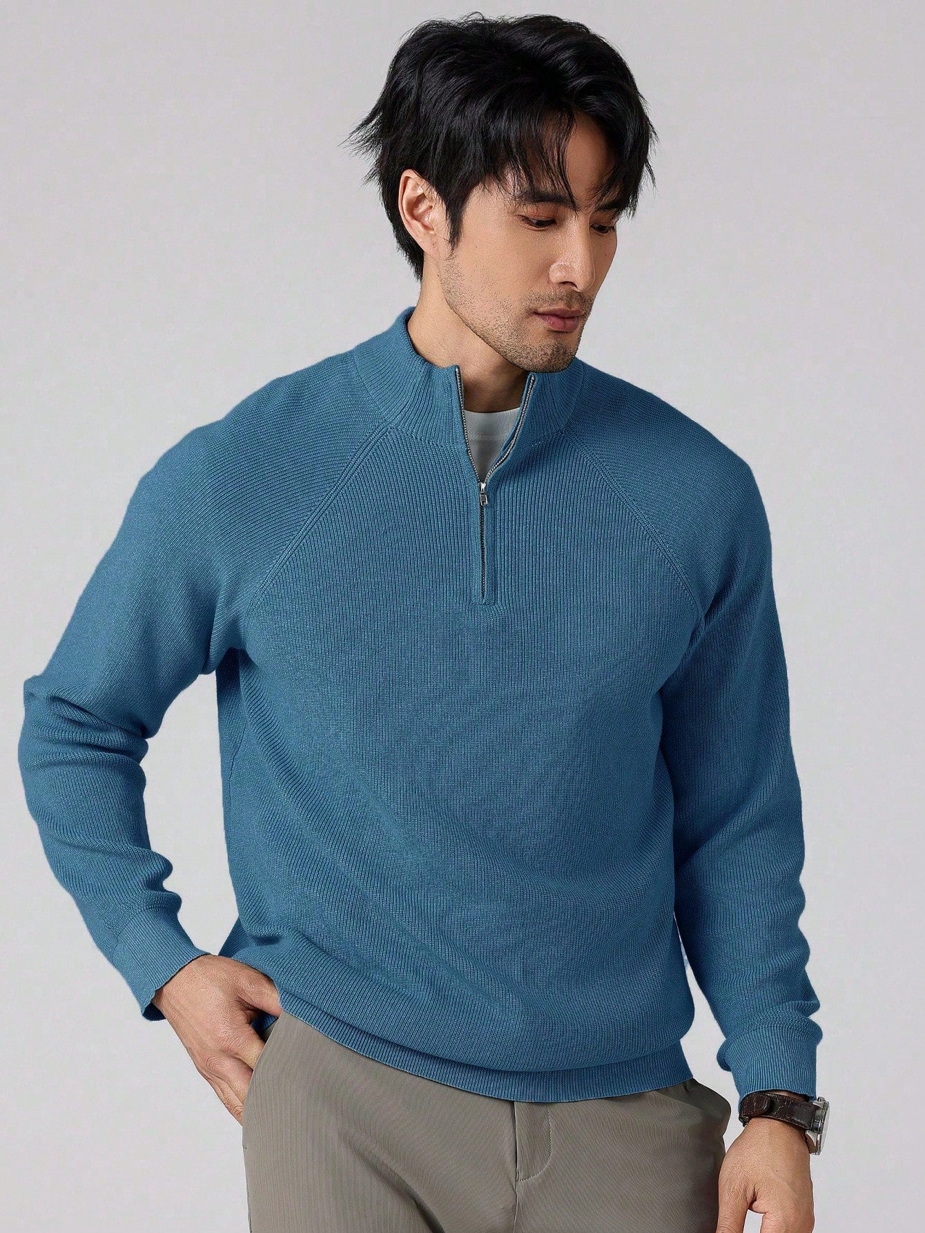 Joris | Herren-Strickpullover mit Reißverschluss und langen Ärmeln
