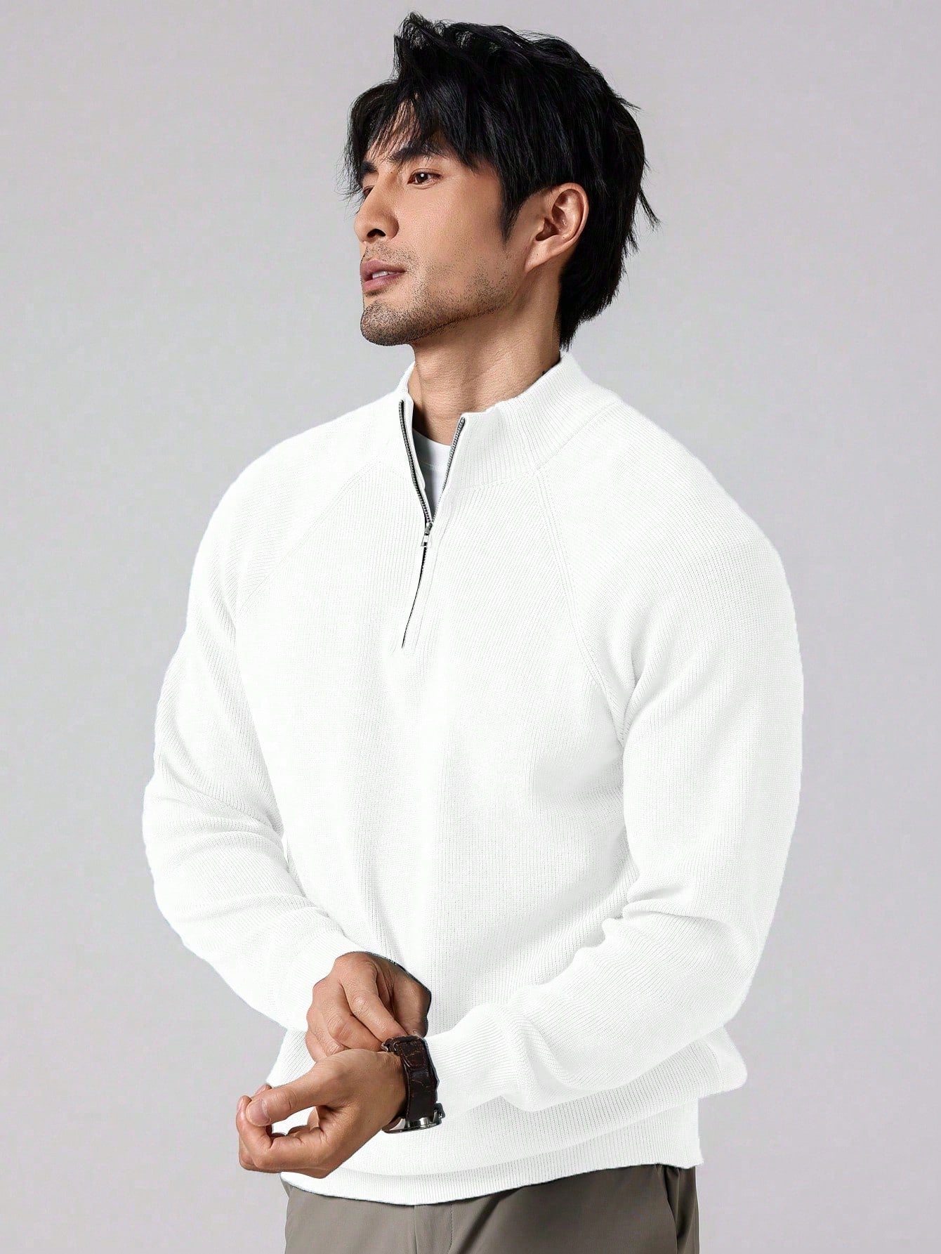 Joris | Herren-Strickpullover mit Reißverschluss und langen Ärmeln