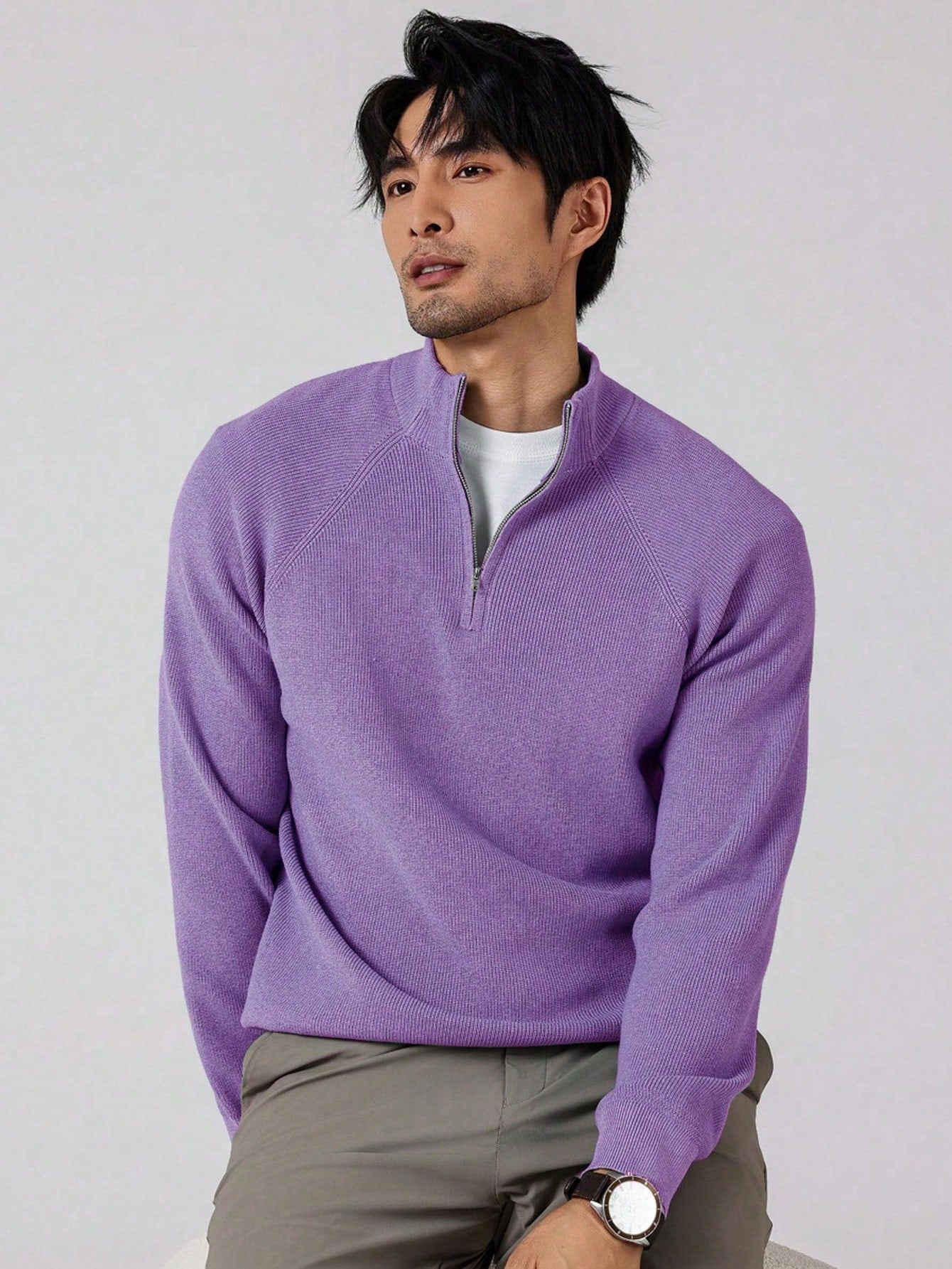 Joris | Herren-Strickpullover mit Reißverschluss und langen Ärmeln