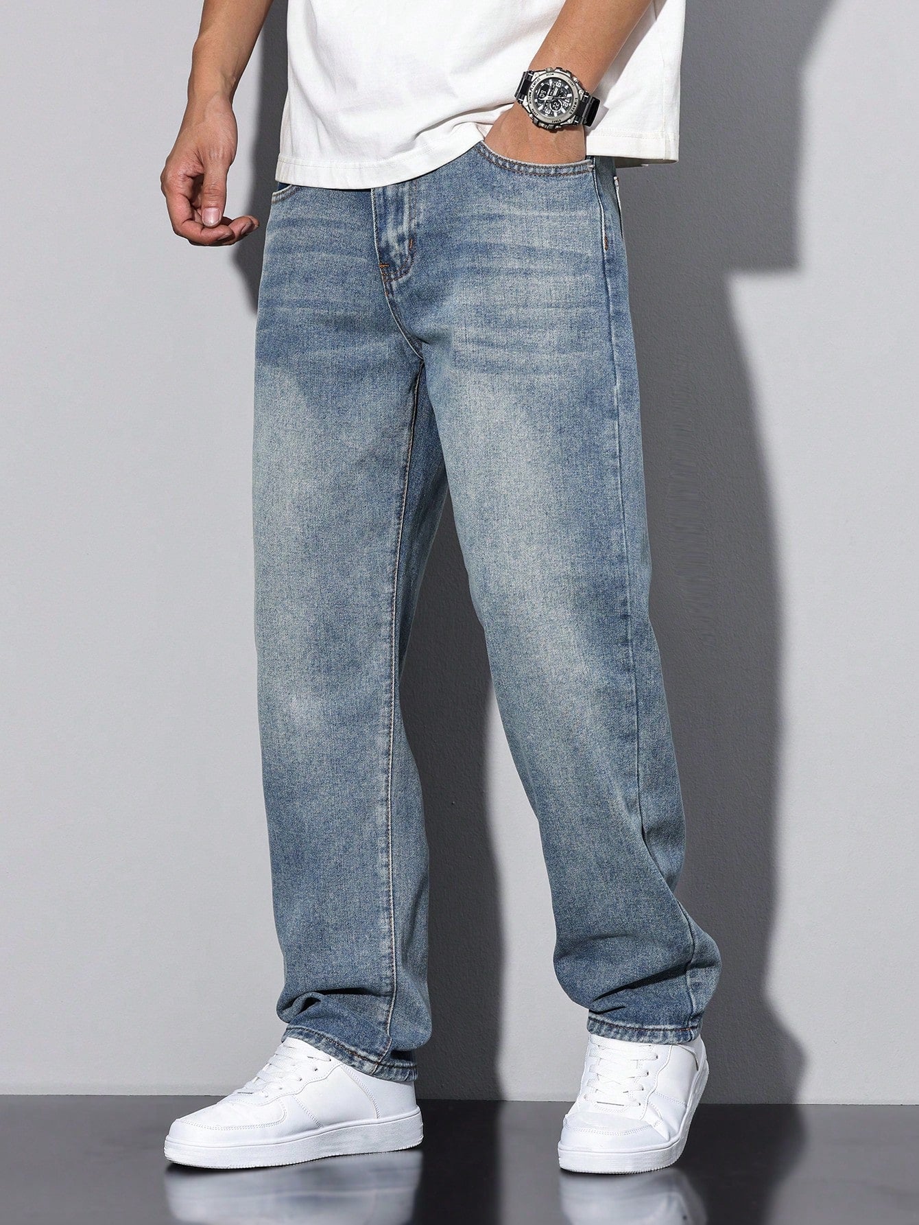 Lars | Casual Gewaschene Herrenjeans mit Geradem Schnitt