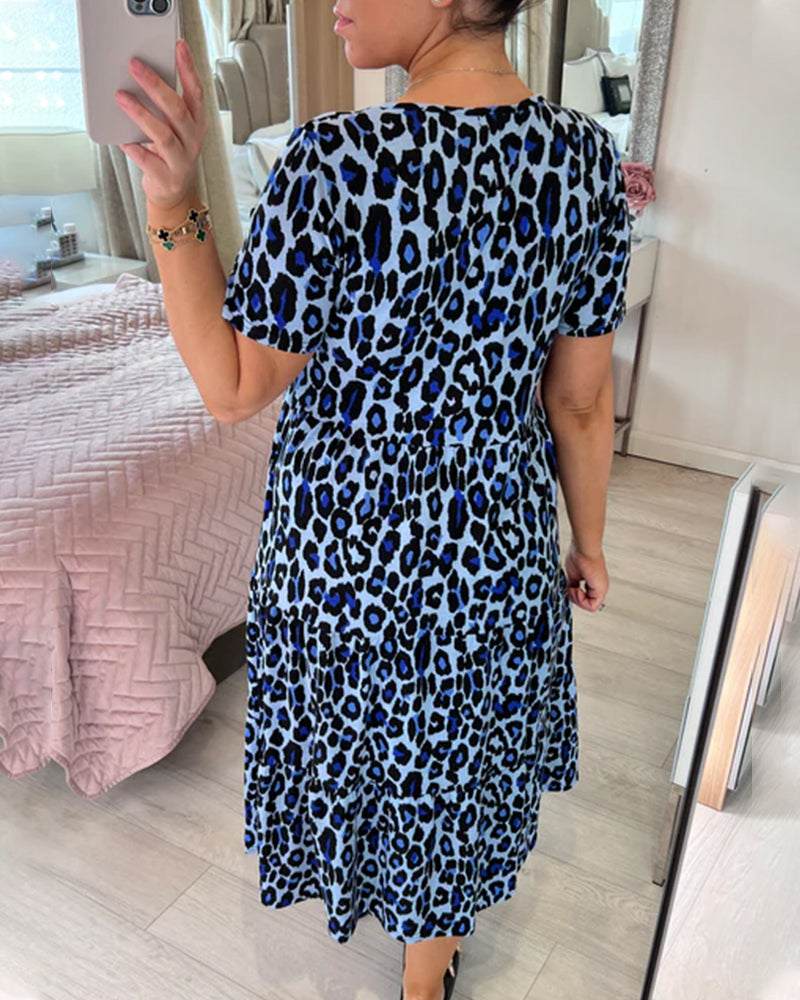 Eleganter Jurk Luipaard Druck Jeanine