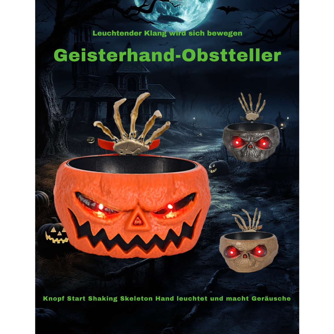 SpookyBowl™ – Die gruselige Halloween-Schale mit Bewegungssensor und Skelett-Hand!