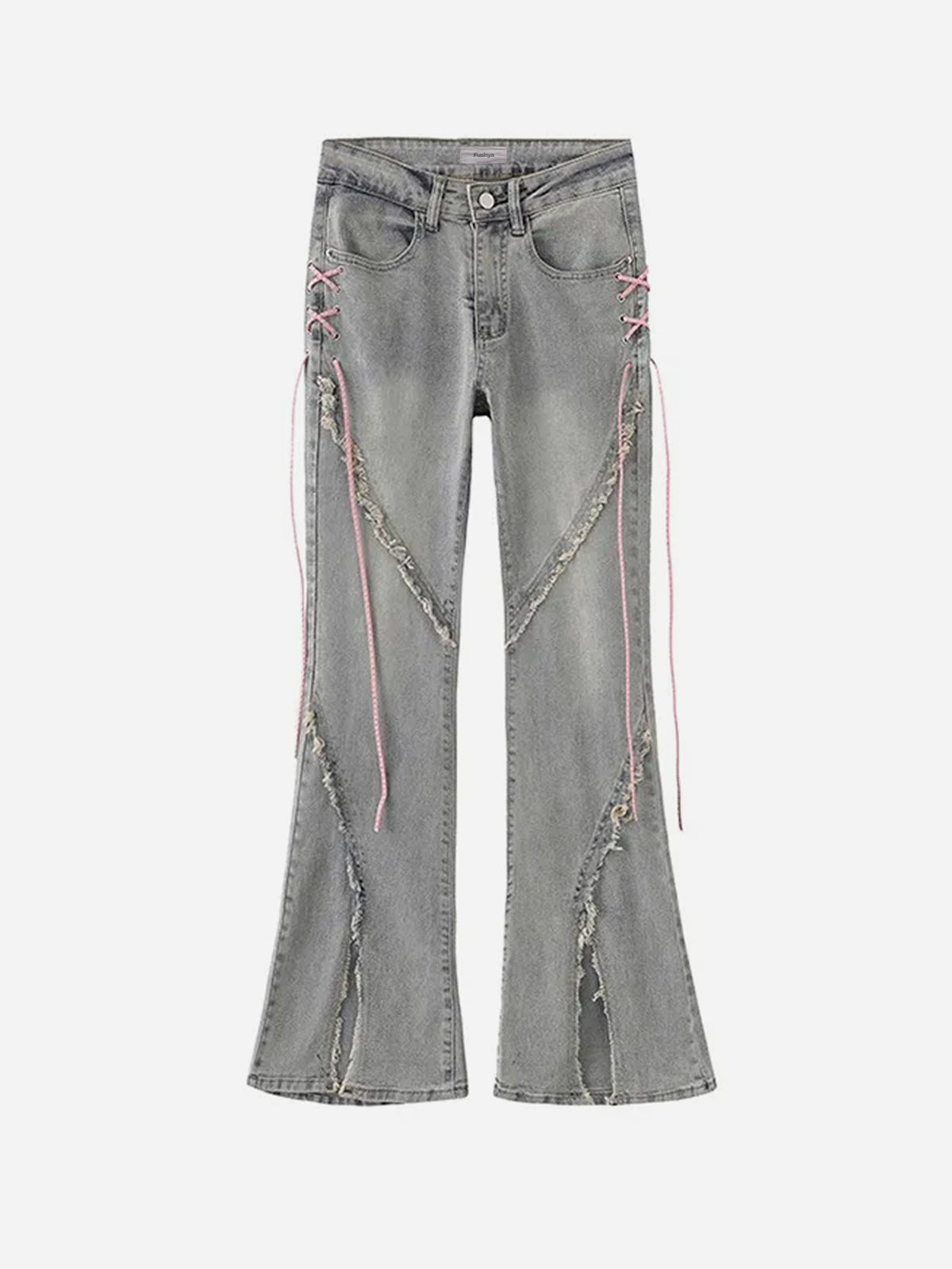 Esmée - Verspielte Jeans mit rosa Rüschen.