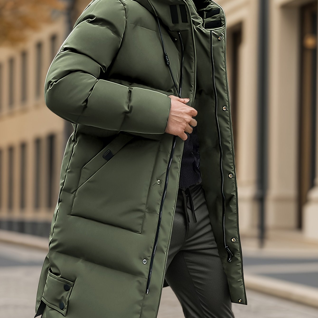 Thijs | Warmer Wintermantel mit Kapuze und großen Taschen