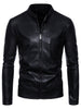 Cas | Stilvolle Kunstleder-Herrenjacke mit Fleecefutter