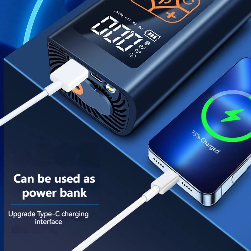 AirMaster™ - Der leistungsstarke tragbare Autoreifenkompressor mit Powerbank!