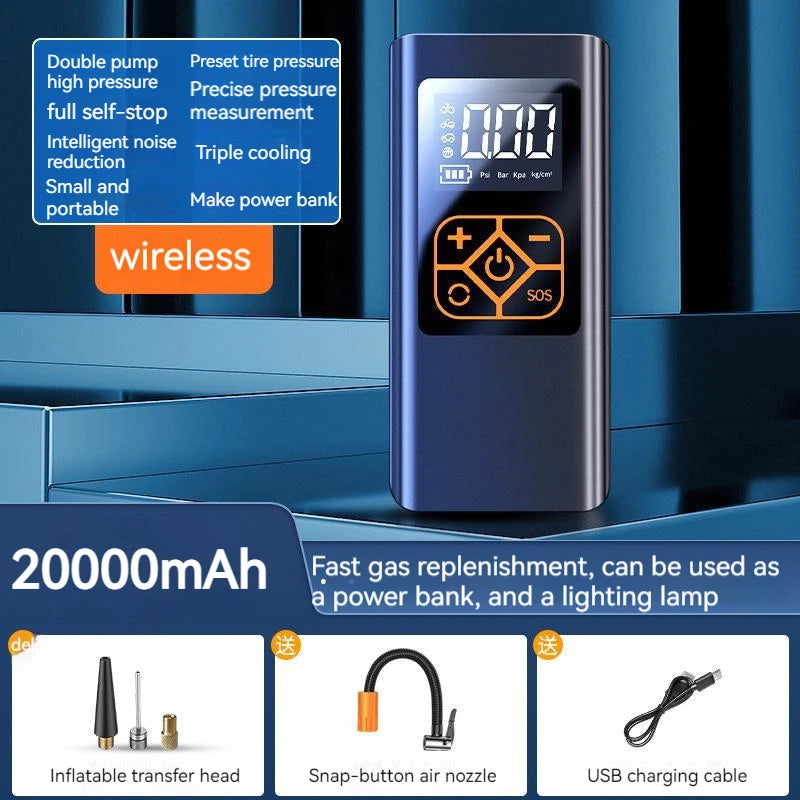 AirMaster™ - Der leistungsstarke tragbare Autoreifenkompressor mit Powerbank!