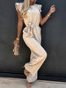 Eline | Jumpsuit mit gerafften Ärmeln und Gürtel
