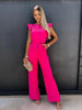 Eline | Jumpsuit mit gerafften Ärmeln und Gürtel