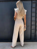 Eline | Jumpsuit mit gerafften Ärmeln und Gürtel