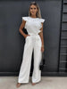 Eline | Jumpsuit mit gerafften Ärmeln und Gürtel