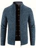 Daan | Warme Herren-Strickjacke mit Stehkragen und Reißverschlusstaschen
