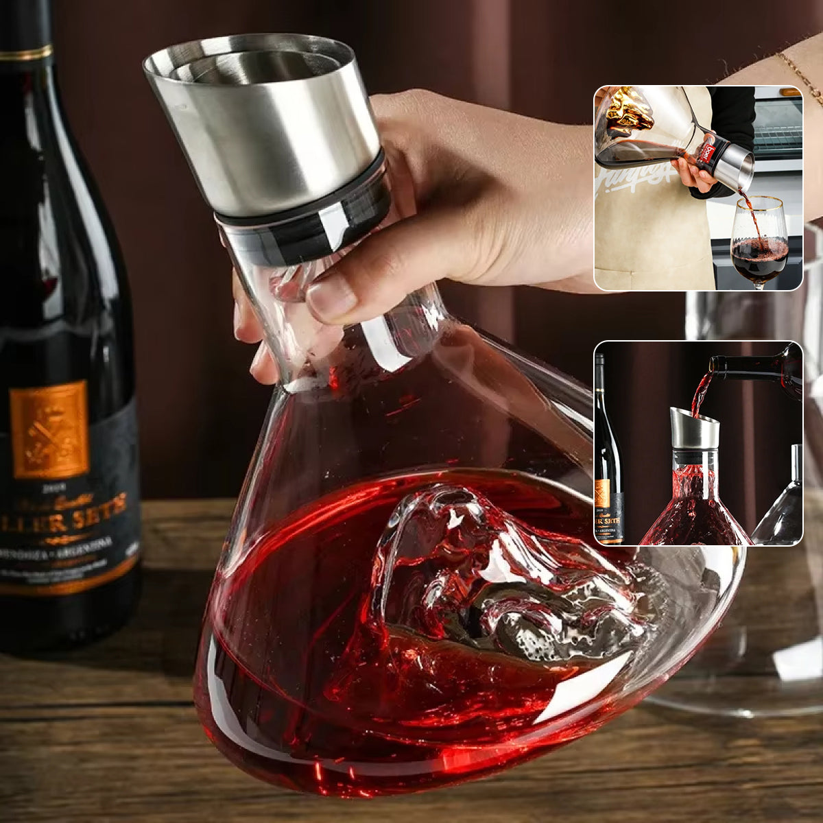 VinoCascade™ – Exklusiver Weindekanter mit Wasserfall-Effekt für perfekten Genuss!