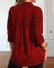 Bluse mit Leopardenmuster und Knöpfen