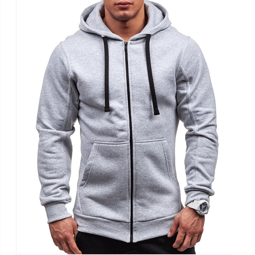 Lars | Winddichter Herren-Kapuzenpullover mit Reißverschluss und Kordeln aus Fleece