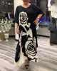 Lässiges, locker sitzendes Kleid mit Rosenprint