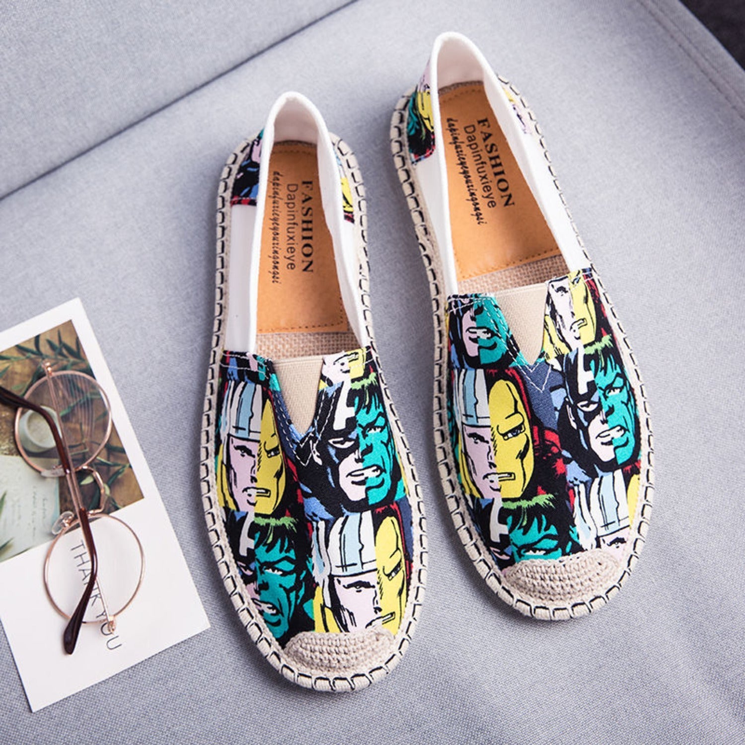 Eva | Atmungsaktive Espadrilles aus Canvas mit grafischem Aufdruck