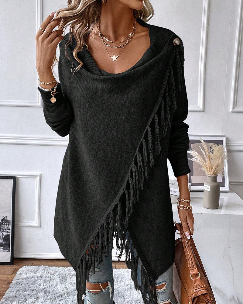 Anita | Einfarbige Winter-Strickjacke
