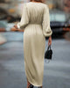 Kim | Elegantes Kleid mit Laternenärmeln und V-Ausschnitt