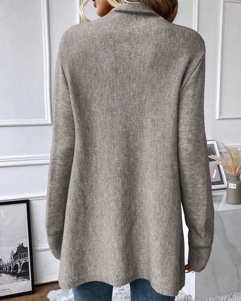 Anita | Einfarbige Winter-Strickjacke