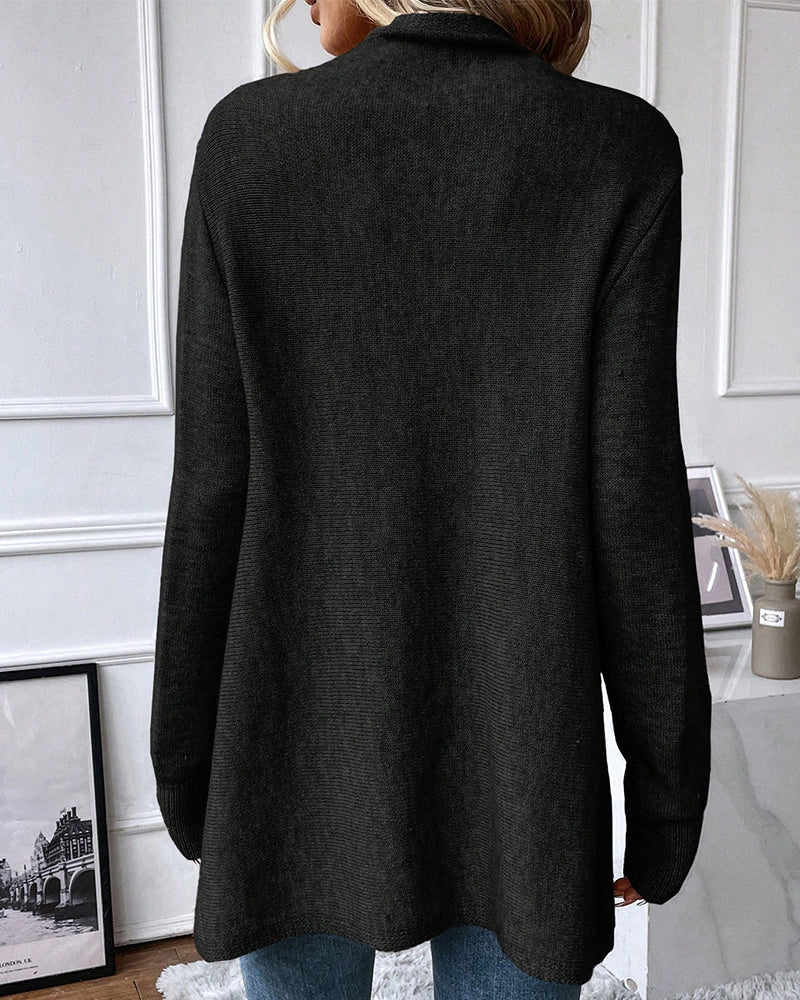 Anita | Einfarbige Winter-Strickjacke