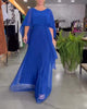 A-line maxi dress with round neckline